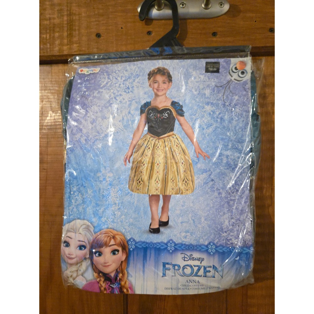 Disney Frozen Anna Child Costume Disguise Girls Size M 7-8 Halloween Dress Up